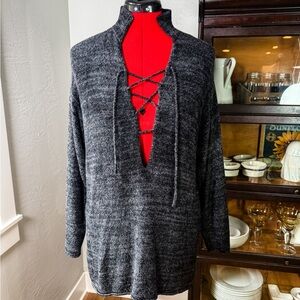 Vintage Marika Contompasis by Stanley Desantis Gray Chinky Knit Sweater XL